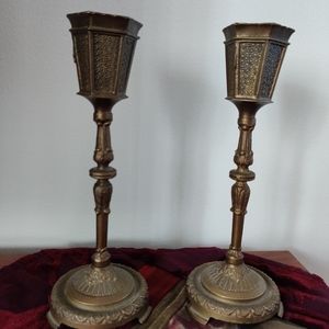 Vintage Bronze Dunhill Street Lamp Posts Candle Holders🕯️